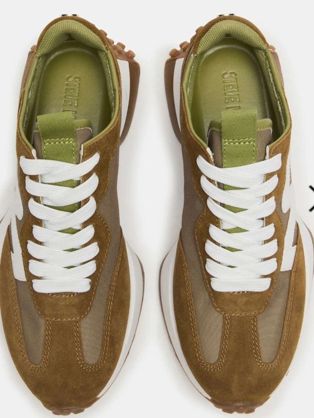 Steve Madden Women's Sz 7.5M Campo Olive White Logo Sneakers Comfort NWT - Picture 7 of 13